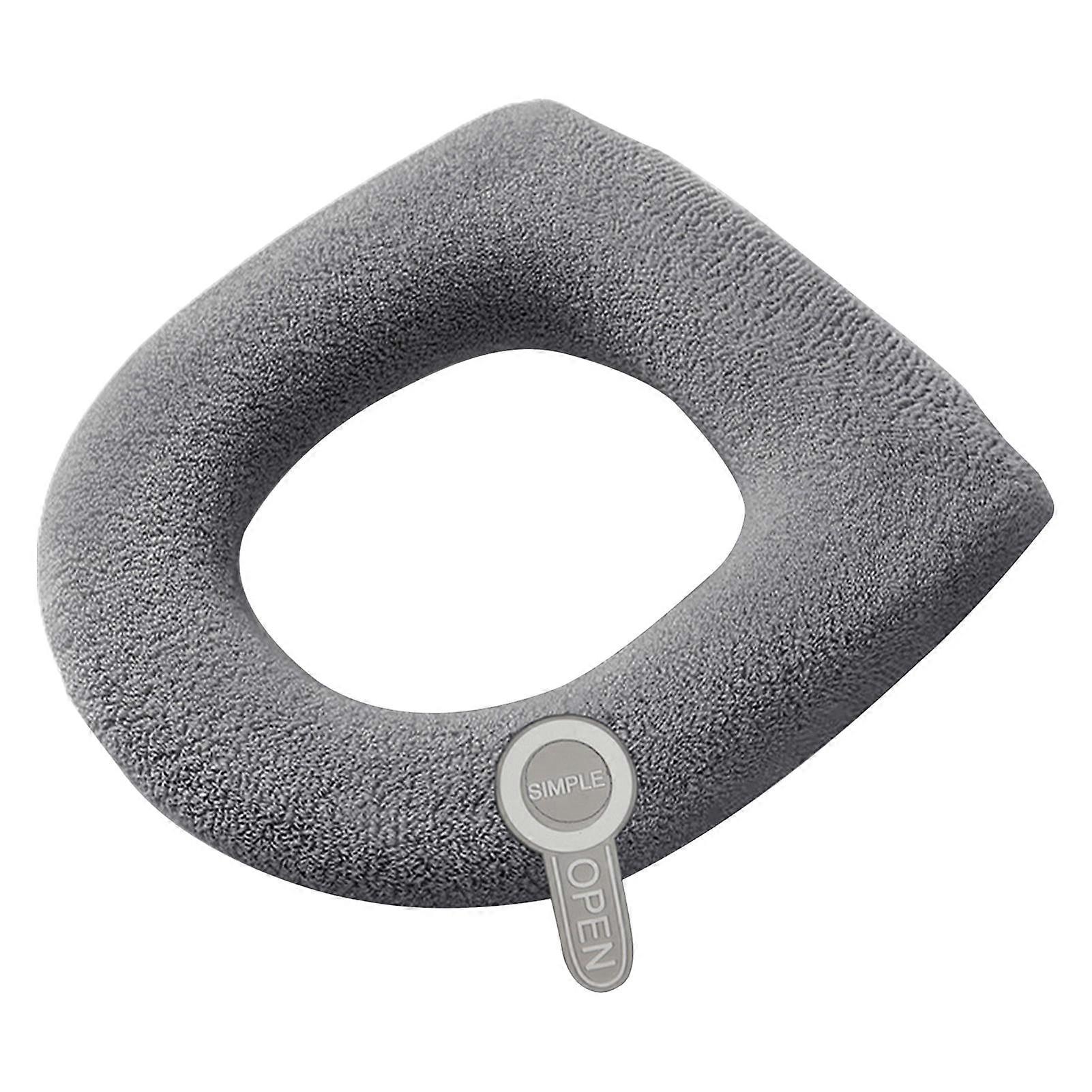 Washranp Soft Plush Toilet Seat Cover,Solid Color Universal Toilet Seat Cushion Covers with Handle Thicker Warmer Washable