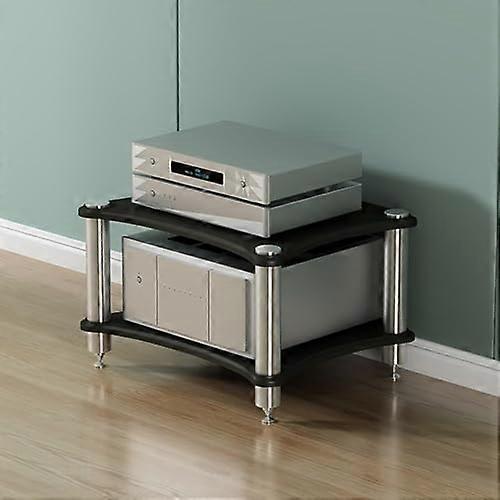 MultiTier Wooden Media Stereo Cabinet Stand SpaceSaving Corner AV Shelf For Turntables And Record Players 60x48x40cm
