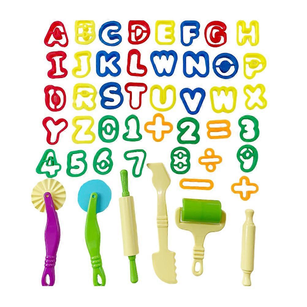 Cutting Color Clay Tools Letter and Number Mold Kit for Kids 141Pcs