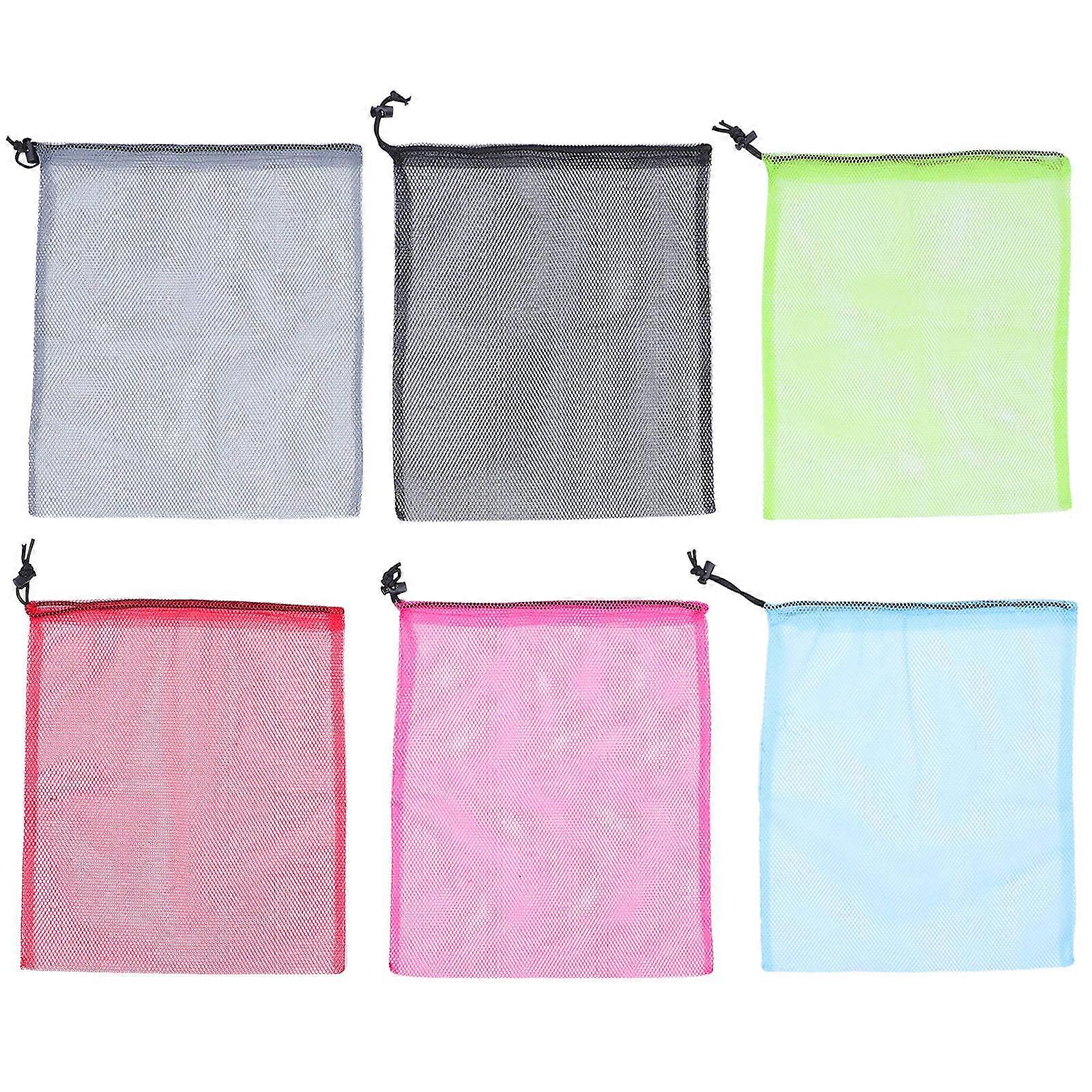 Drawstring Storage Bag Mesh Bag for Storage 18Pcs Portable Fitness Bags