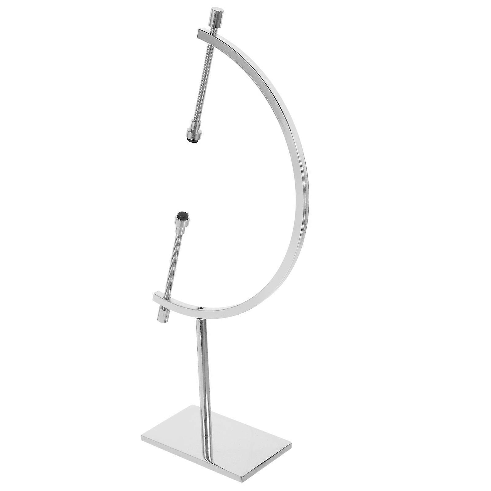 3Pcs Stainless Steel Crystal Display Stand Adjustable Caliper Holder for Ornaments and Minerals Suitable for Home Tabletop Museum Use Silver Color
