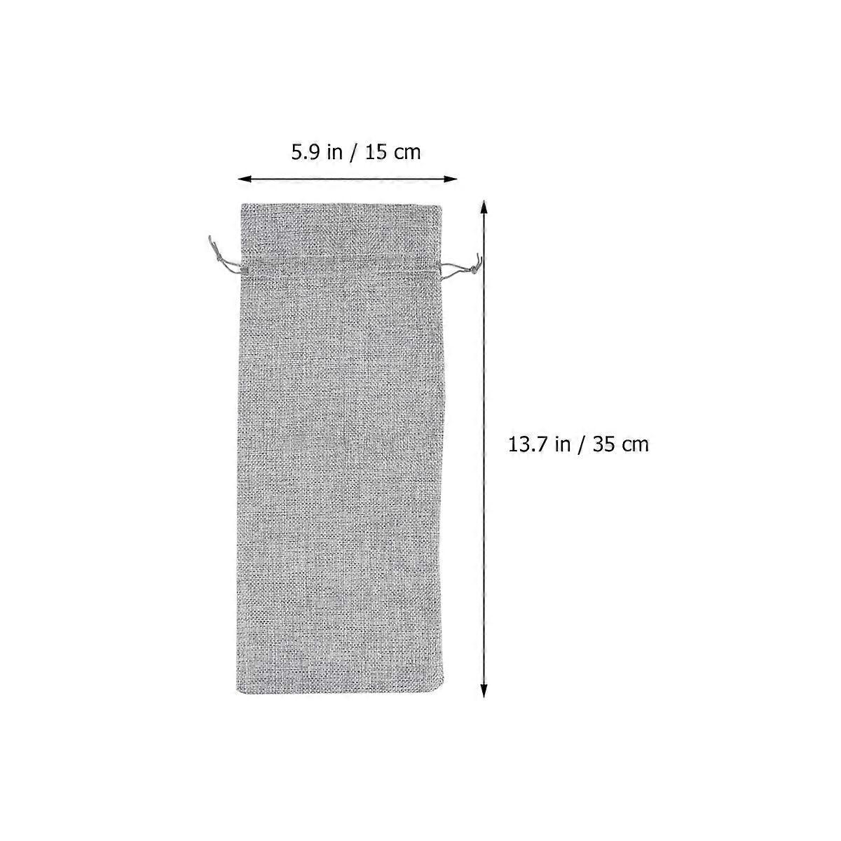6Pcs Grey Bags Convenient Drawstring Storage For Adults Bottles Festival Events
