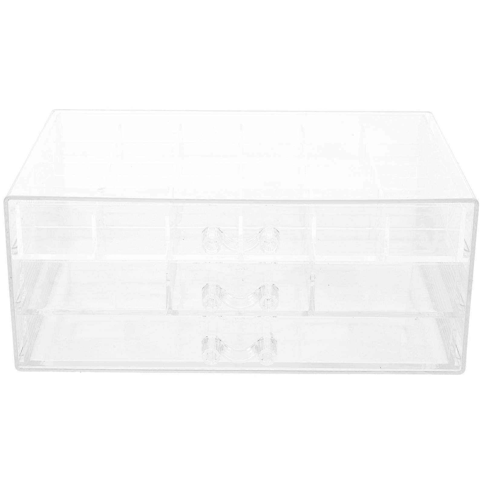 Rectangular Transparent Storage Box Organizer 3-Tier Solution For Home Use 22x14x9cm Anti-Oxidation 1Pcs