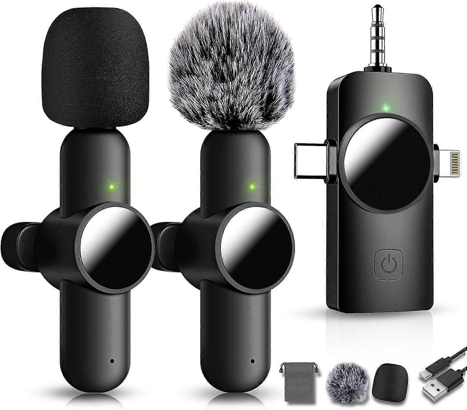 3-i-1 minimikrofon, trådlösa lavaliermikrofoner för