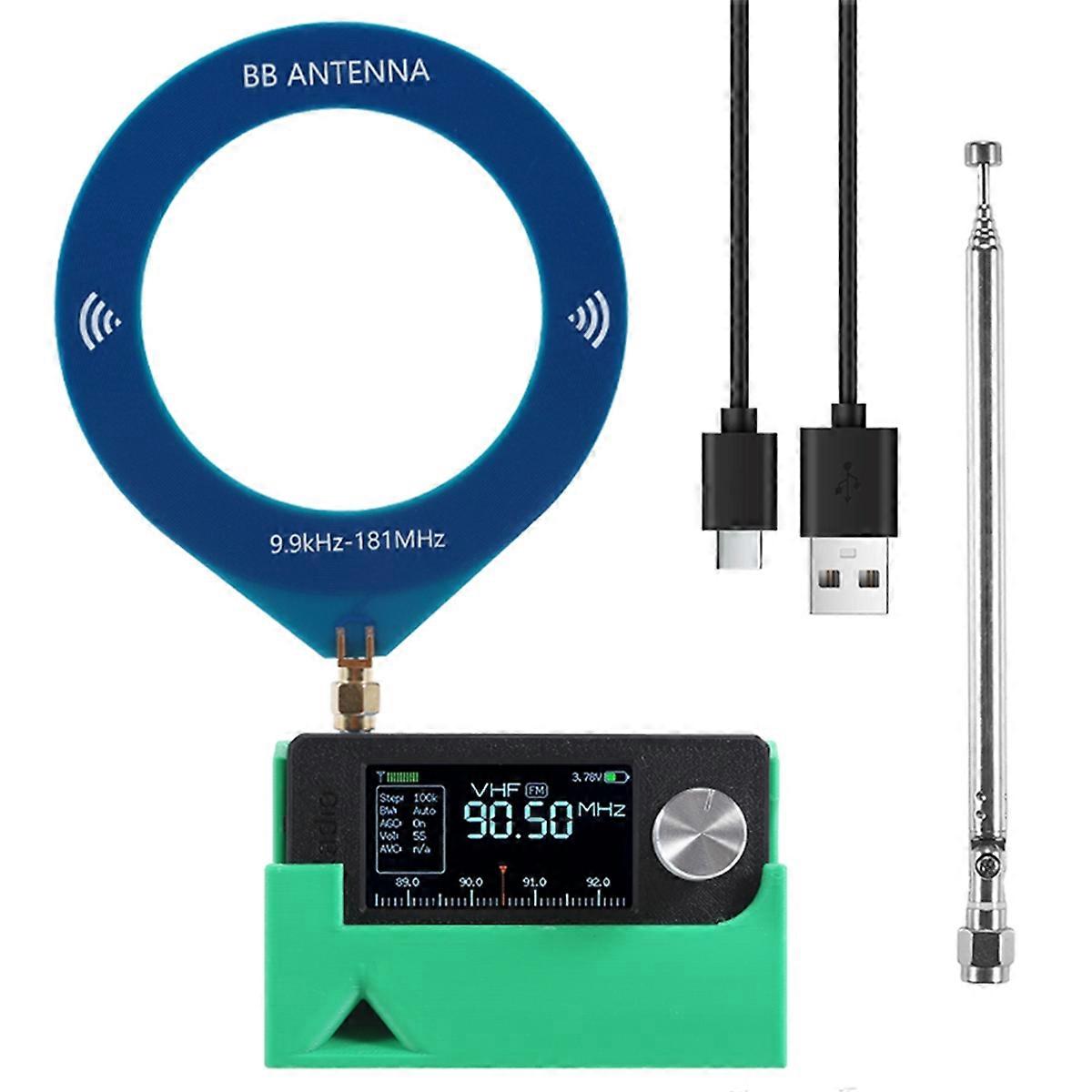 SI4732 0.5-108mhz Portable Radio LSB USB AM FM Pocket Mini Radio Green Bracket