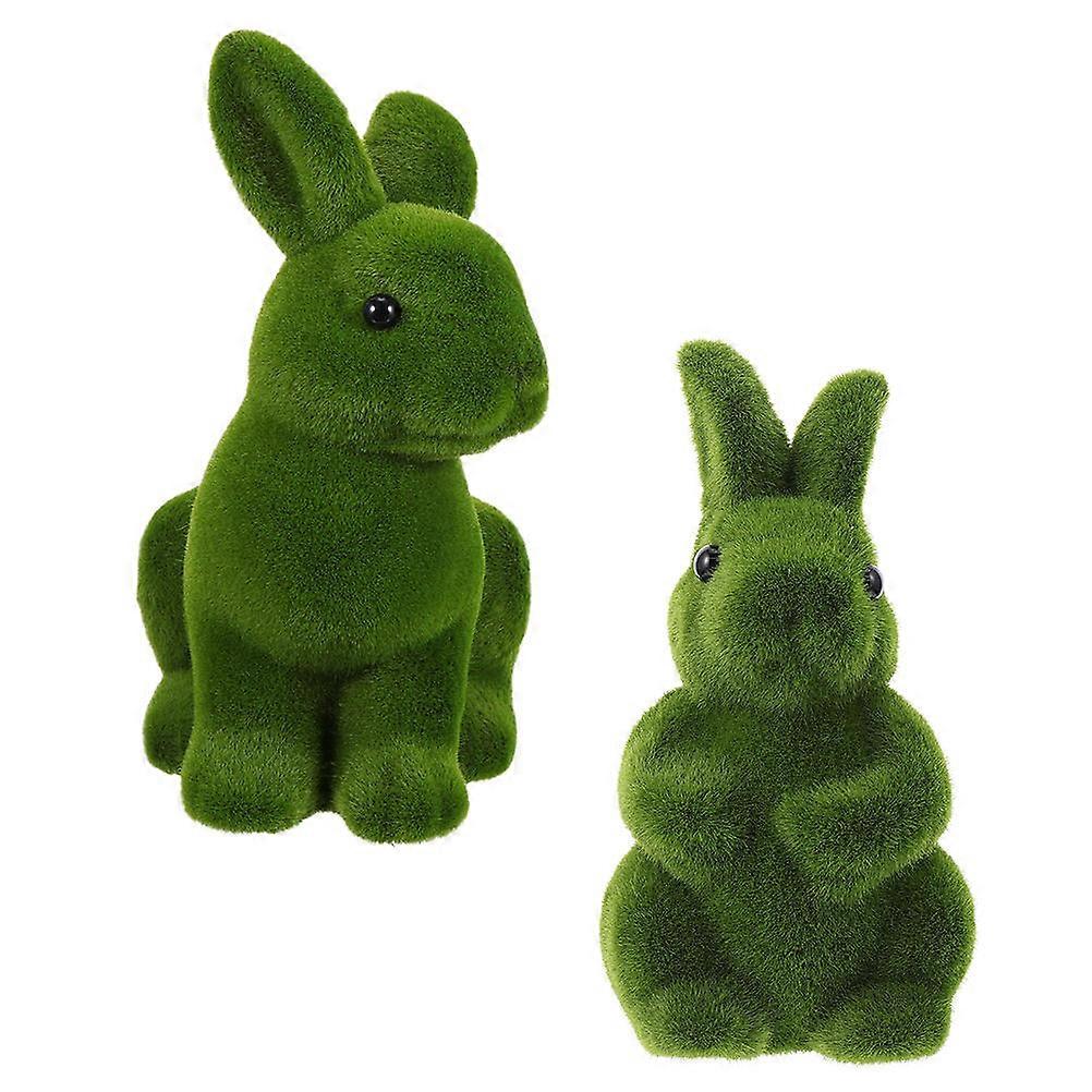 Rabbit Adornment Easter Lawn Decor for Wedding and Garden 2Pcs Model