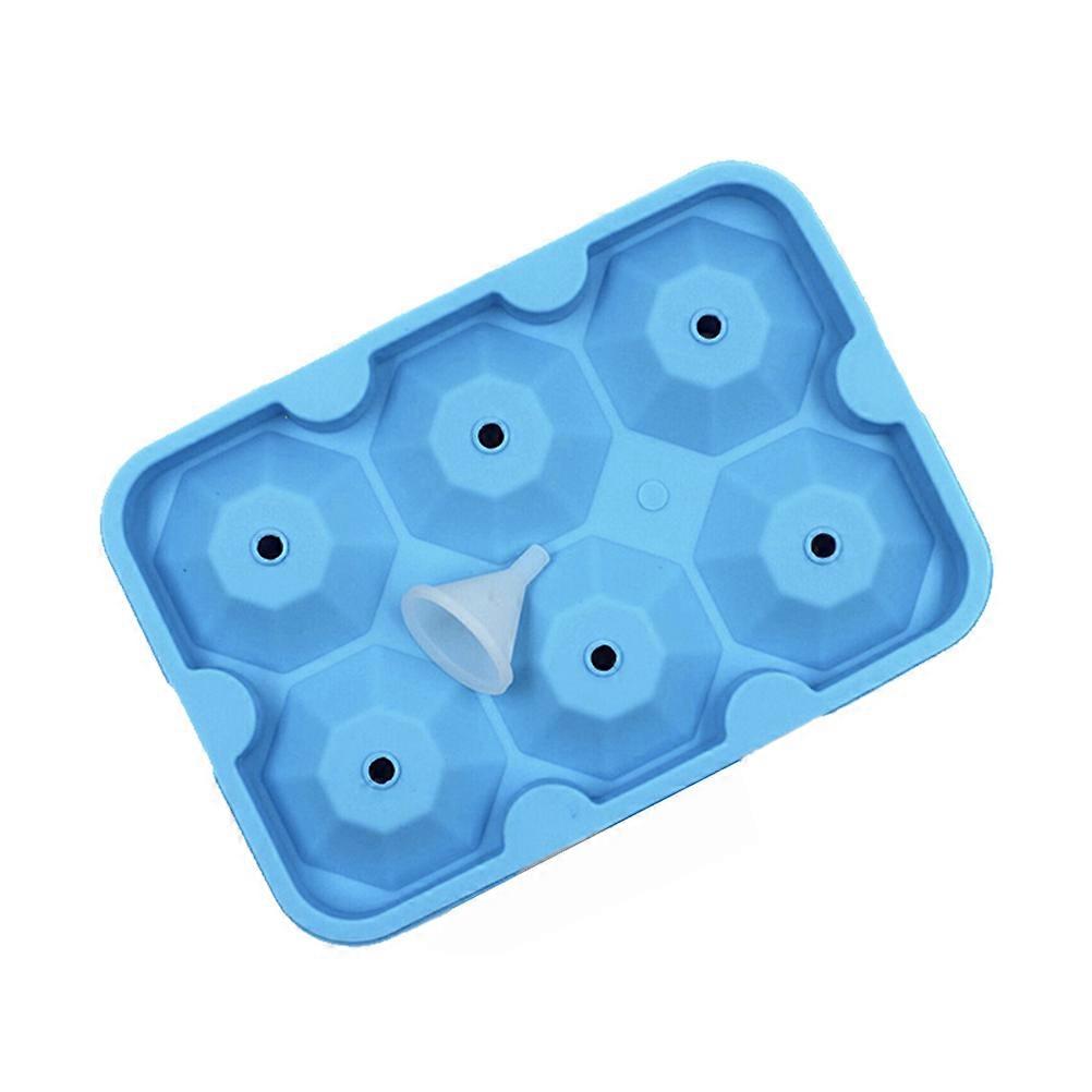 Silicone Ice Mold Diamond Shape for Ice Making 2Pcs with Funnel Sky-Blue