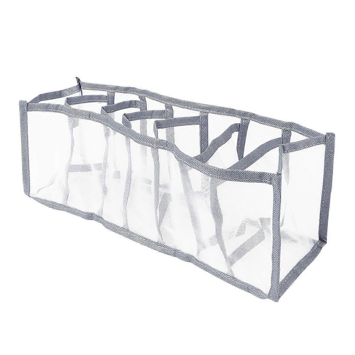 Underwear Organizer Box Clothes Storage Box for 3Pcs Compartments Blue Grey