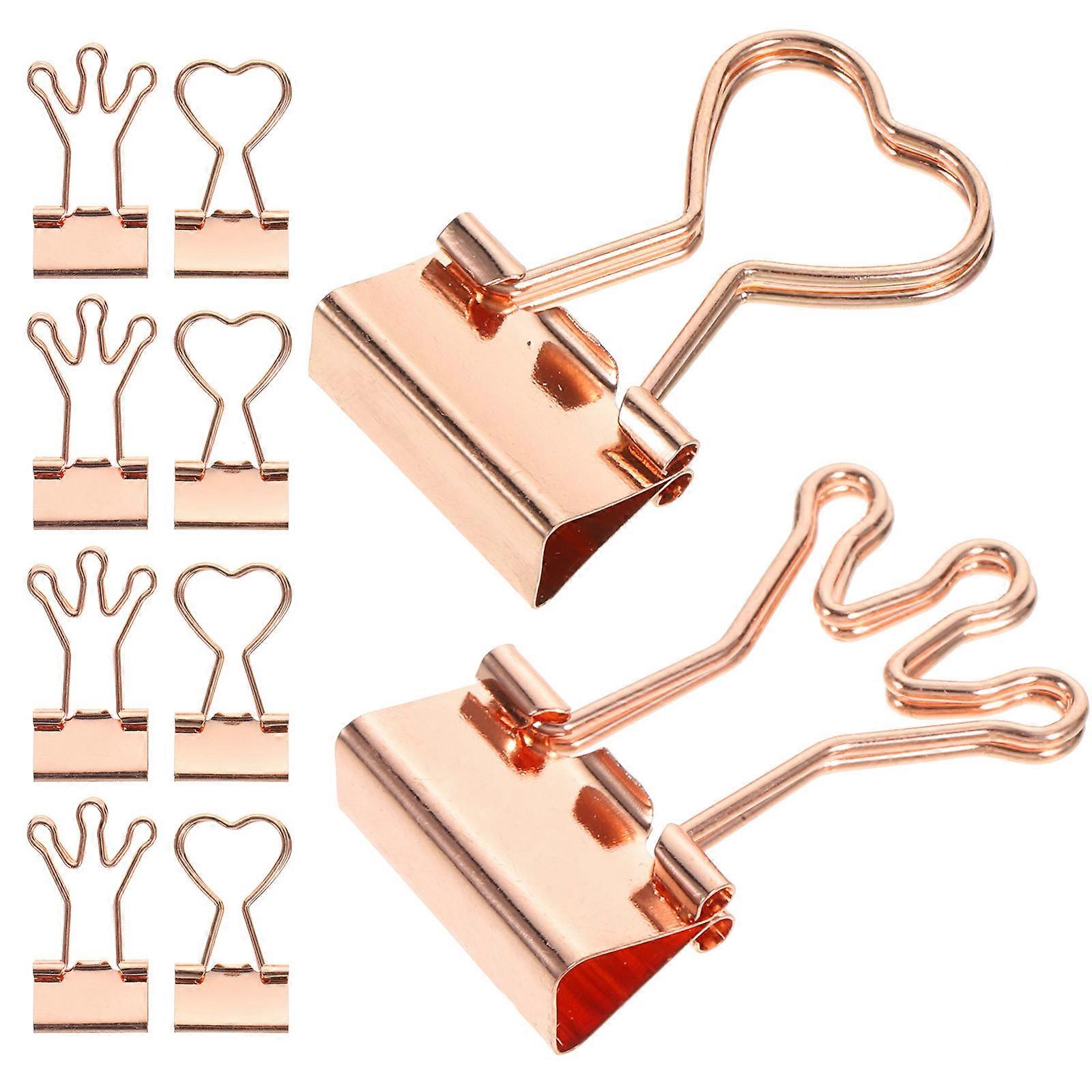Rose Gold Office Binder Clips Metal for Document Organizing 50Pcs Set