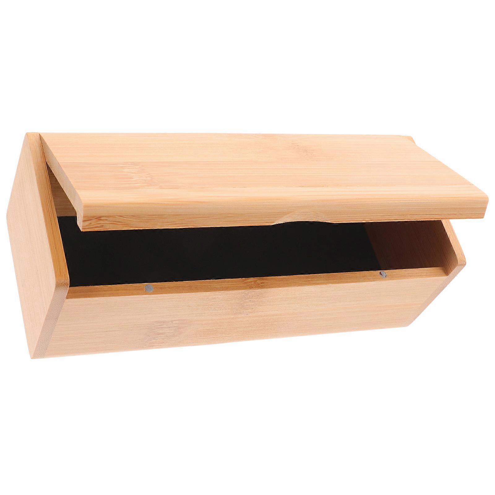 Bamboo Storage Box for Crafts 5Pcs Light Brown Bamboo Box with Lid Set