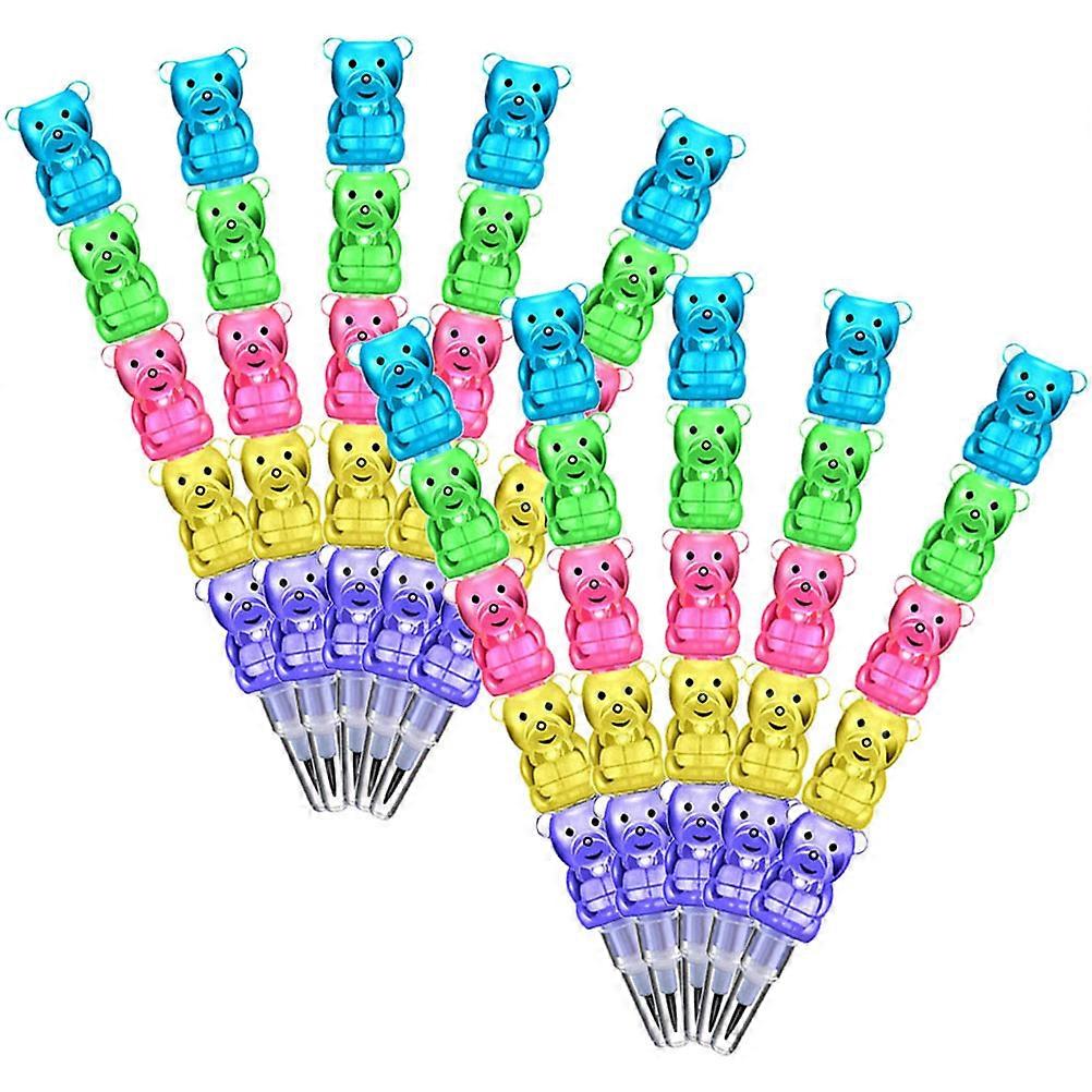 Cartoon Pencil Bear Stackable Pencils for Writing Use 96Pcs