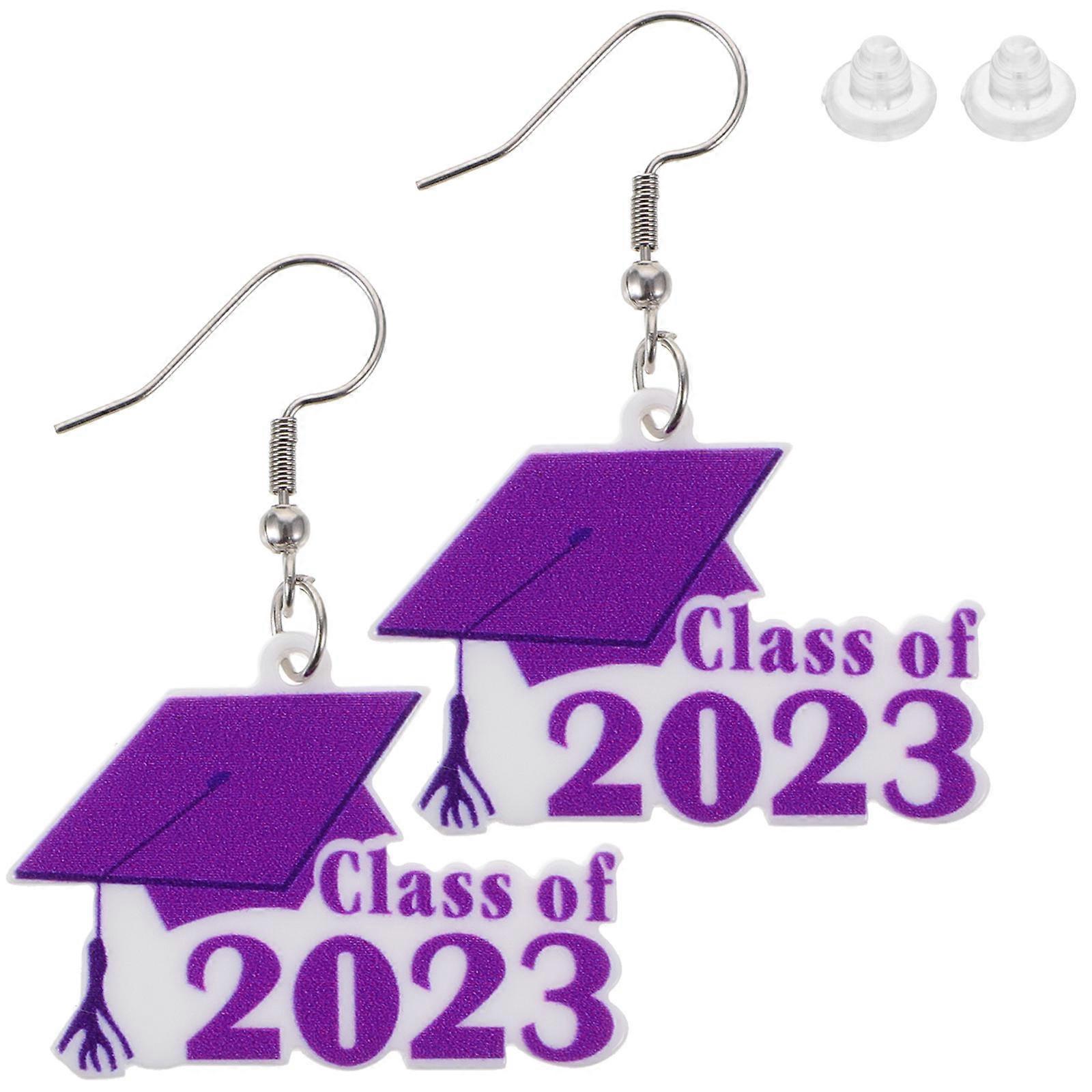 Chic Graduation Ear Drop Earrings Featuring Simple Color Matching For Graduates Ideal For Graduation Party 1 Pair
