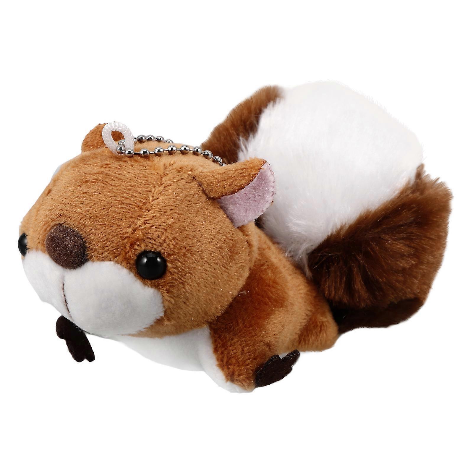 Animal Key Charm Pendant Squirrel Shaped Key Ring Hanging Charm from Durable Chocolate Pp Cotton 1Pcs