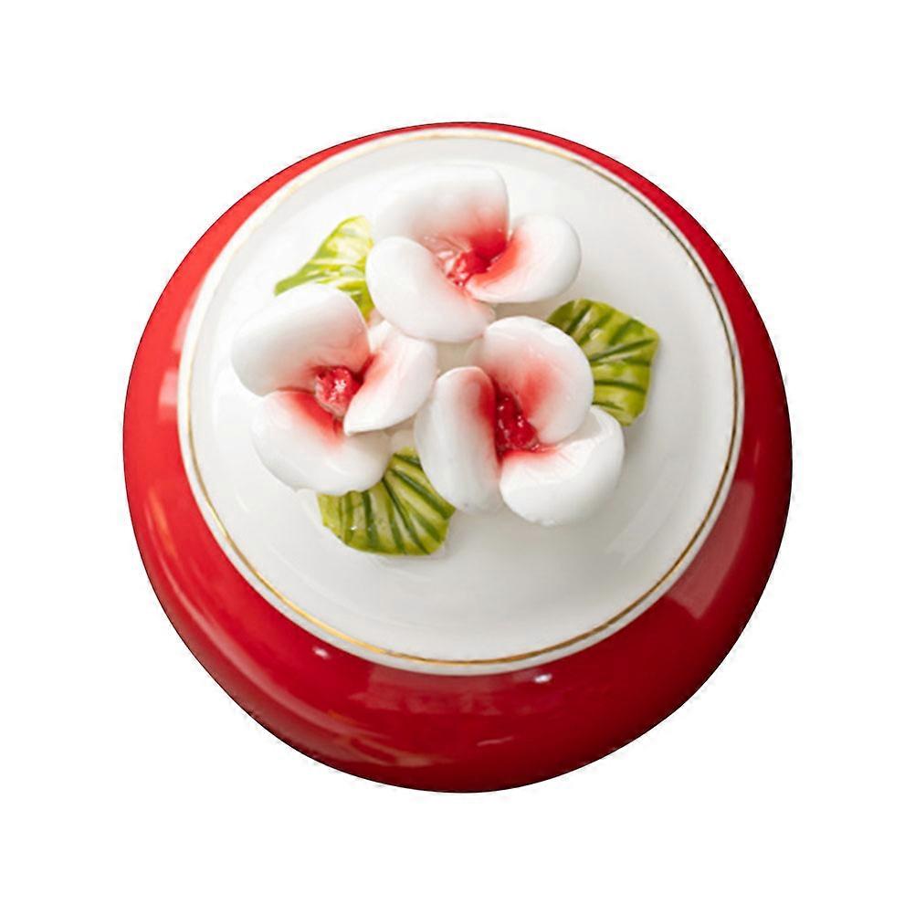 Red Multi-Function Ceramic Tea Jar for Storage 5Pcs Airtight Containers