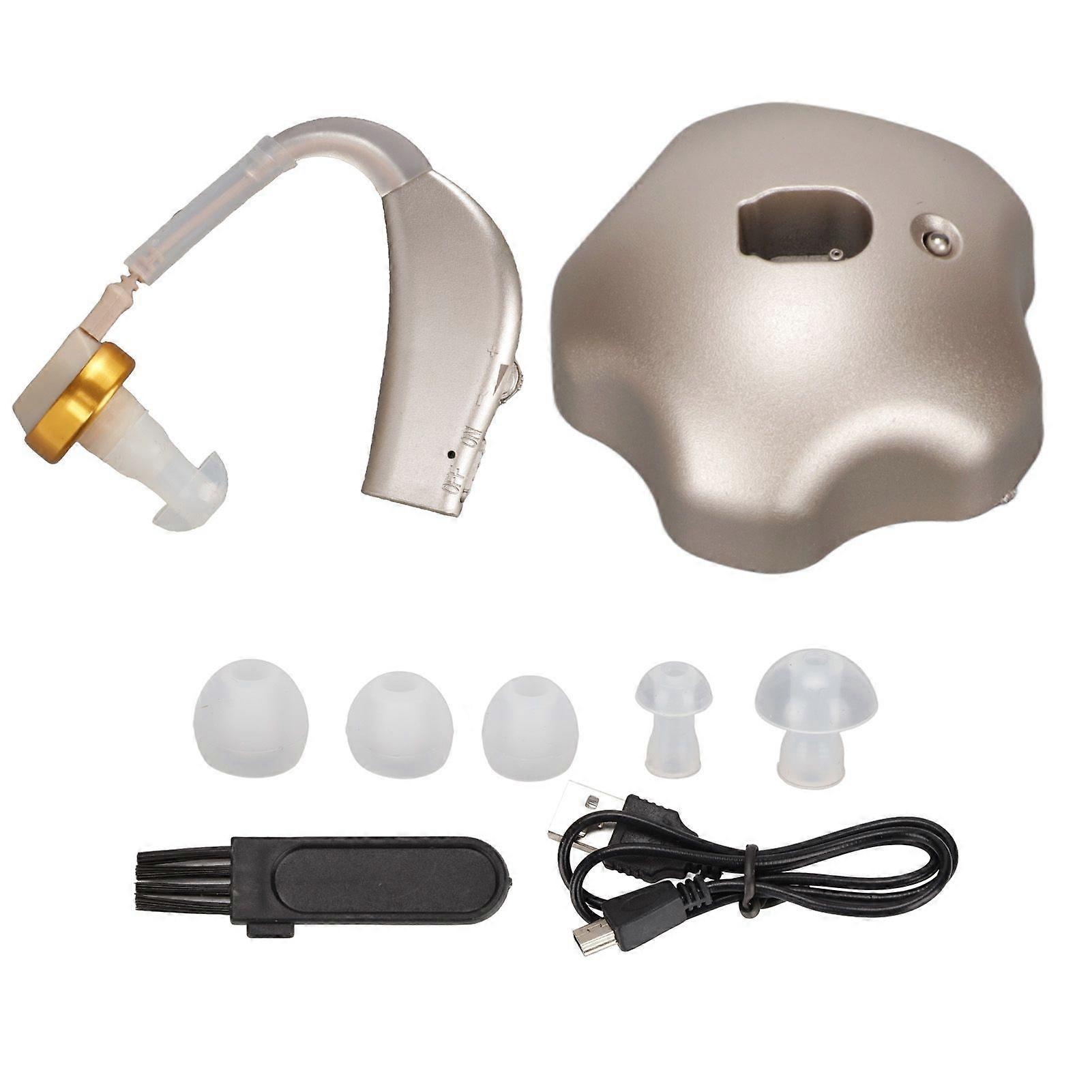 Sound Amplifier Portable Rechargeable Hearing Amplifier Device with Knob Type Sound Control for SeniorsSilver