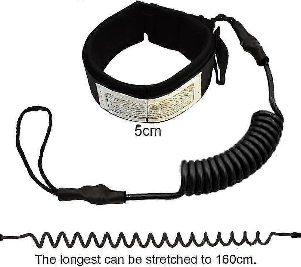 5mm Surfboard Leash with Foot Strap for Kayak Paddle, Stand Up Paddle Board, and Surfboard (1 Piece)