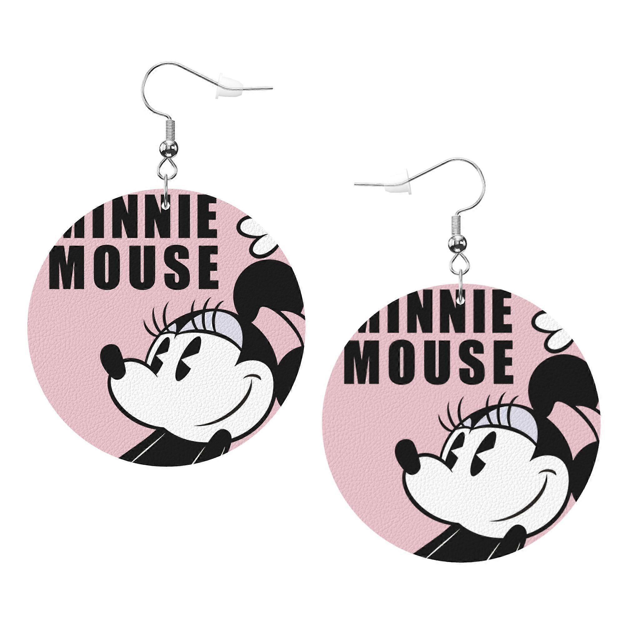 Cartoon Mickey Mouse Leather Earrings Christmas Decorative Design Faux Leather Earring Lightweight Dangle Drop Earrings for Women
