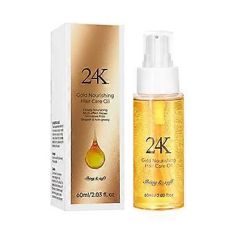 Olio nutriente per capelli in oro 24K Trattamento lisciante per il cuoio capelluto Ripara i capelli crespi danneggiati Professional Hair Nutriente in profondità, Riparazione multi-effetto, Leviga i capelli