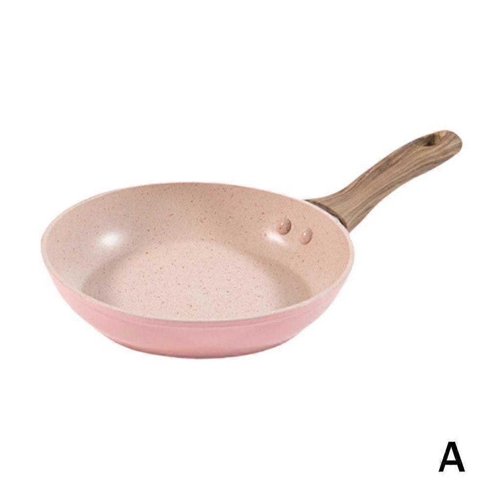 Pink Maifan Stone Non-Stick Frying Pan Set with Ergonomic Handle for Sauteing Frying and Stir-Frying