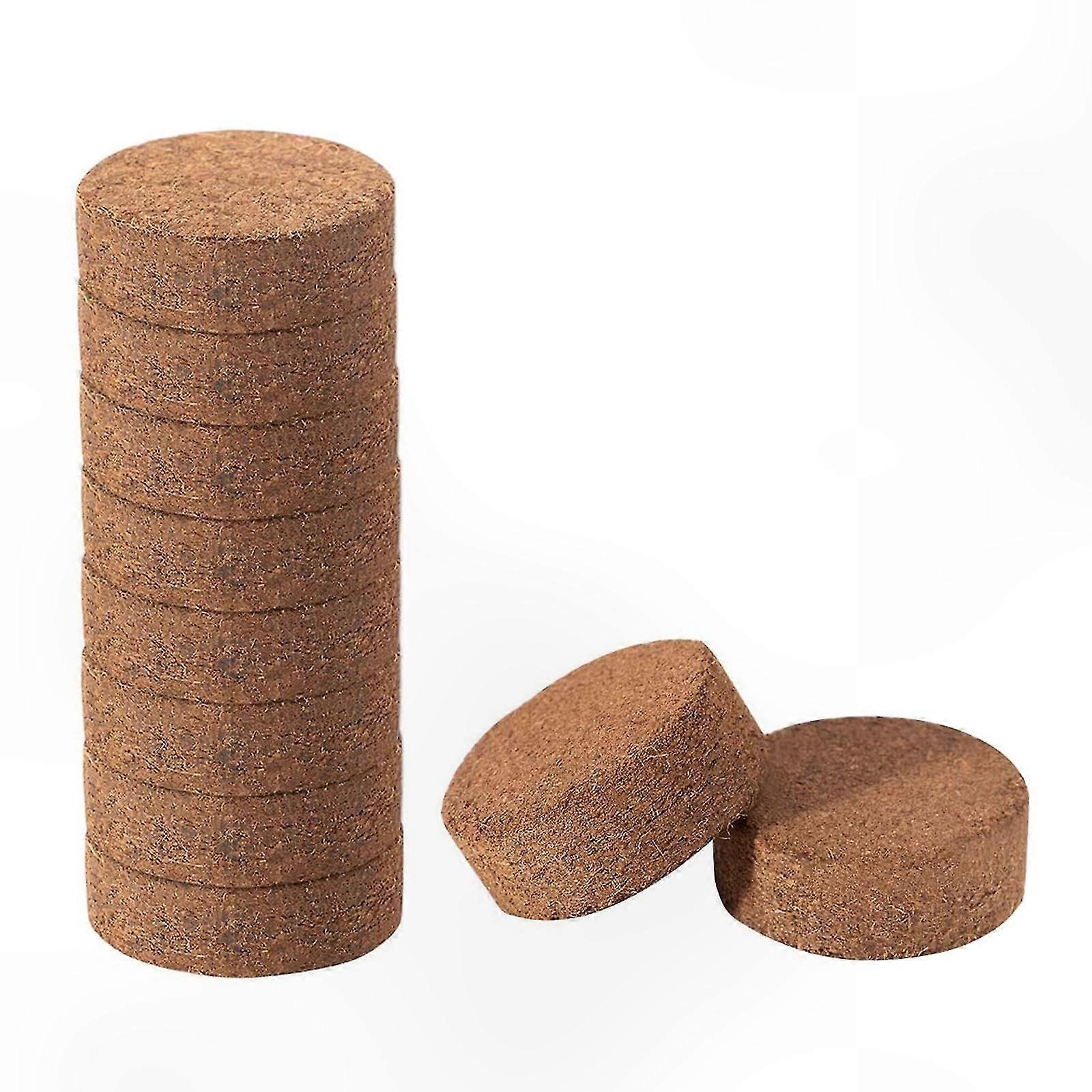 10pcs Coco Coir Soil Disks - 100% Organic Compressed Plant Soil for Seed Starting, Easy-to-Store Expanding Coir Fiber Potting Soil