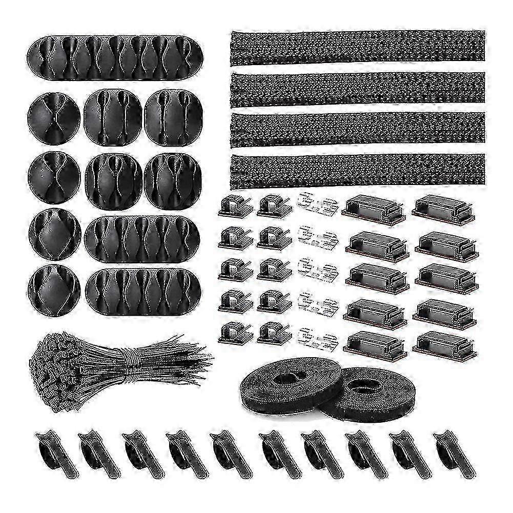 152 Pcs Cord Organizer Kit, Include Self Adhesive Clips, Cable Sleeves Management Clips