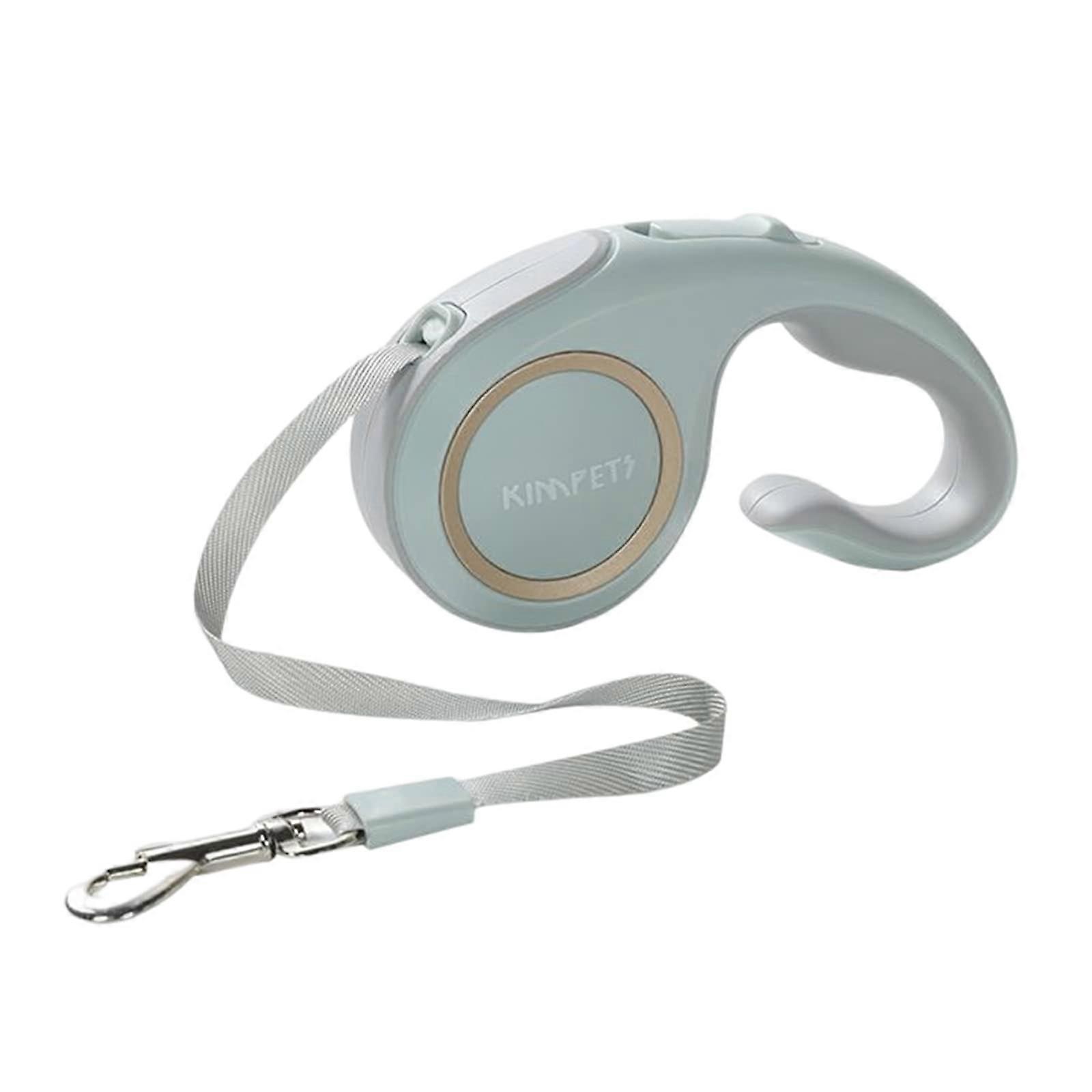 Retractable Dog Lead For Up To 33 Lbs, Nylon Leash With Ergonomic Handle, Tangle , One Handed Brake, Light Green