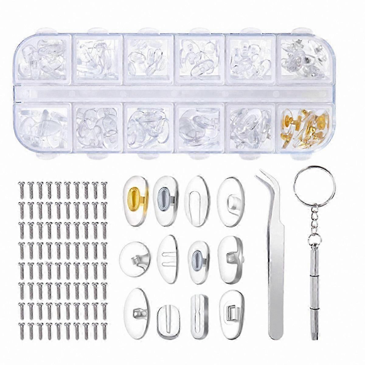 Silicone Nose Pads for Glasses, Soft Jelly Air-Cushioned Replacement Pads, Screw-In Design for Comfort Fit