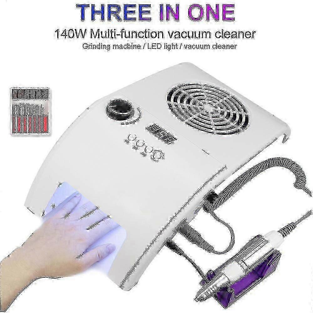 רב תכליתי 3 ב -1 שקט 35000 סל"ד מכונת אמנות ציפורניים שואב אבק רב עוצמה 48w uv led מסמר Ligh