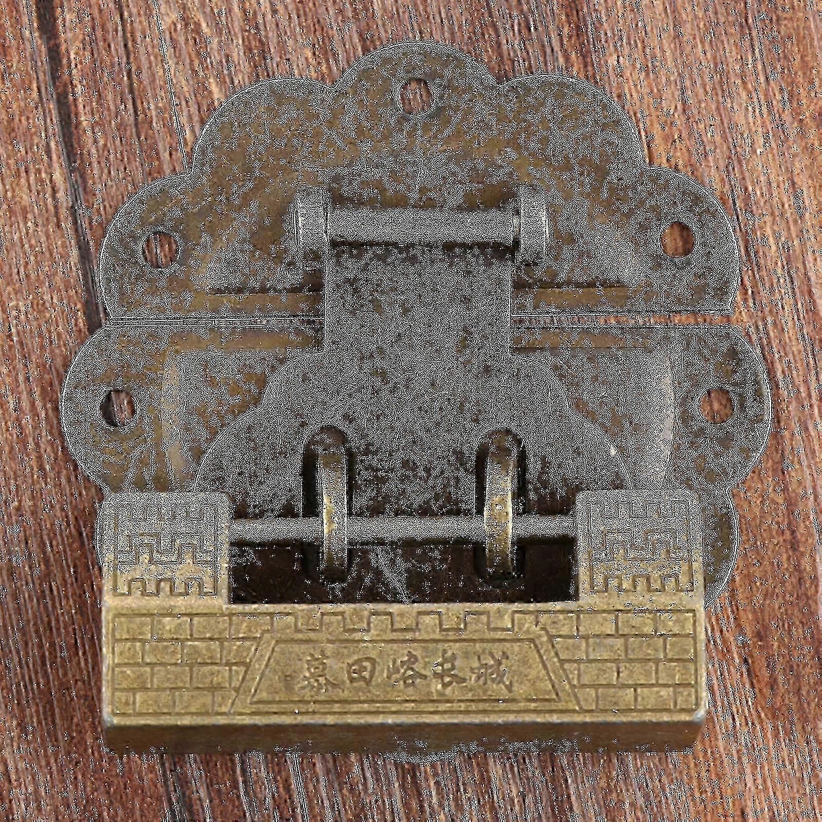 Ferragens para Móveis Antigos: Fivela, Fecho e Fechadura de Bronze com Trinco Chinês para Armários de Madeira e Caixas de Joias