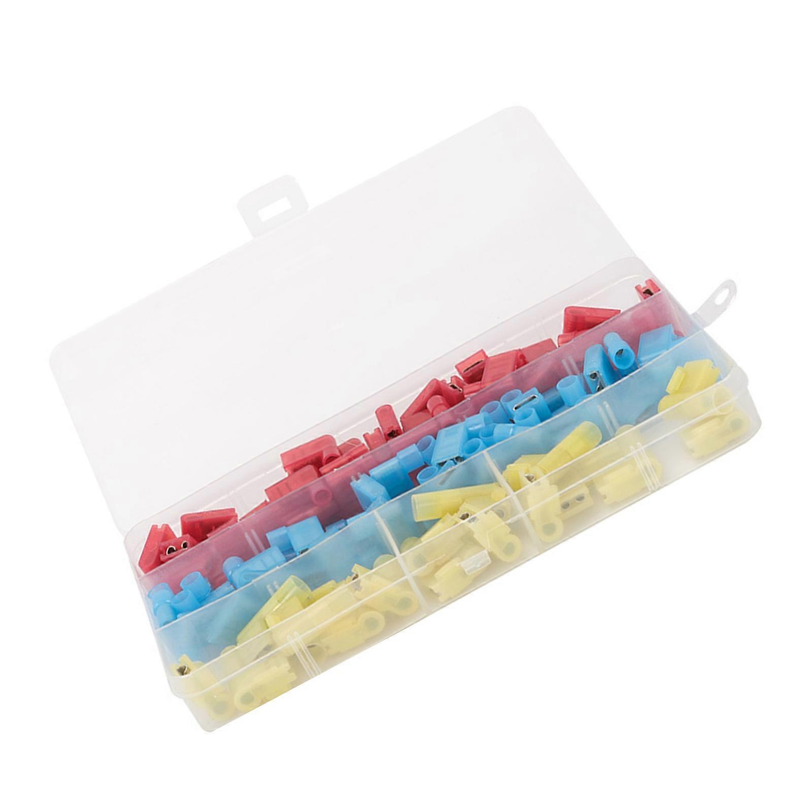 Nylon Insulated Flag Terminals Assortment 80Pcs Right Angled Spade Connectors With Professional Crimper Tool 22 14AWG Multicolor