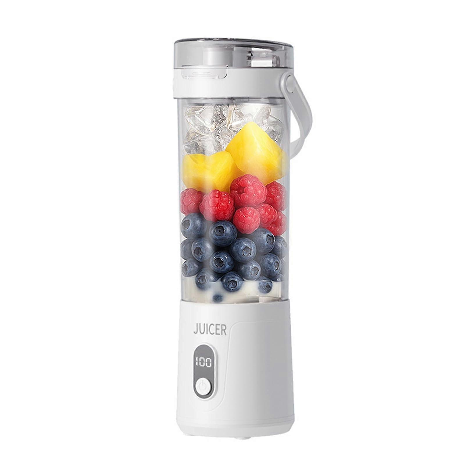 600ML Portable Electric Juicer USB Powered Mixing Blender For Shakes And Smoothies White 27.0 x 8.0 x 10.0 Cm