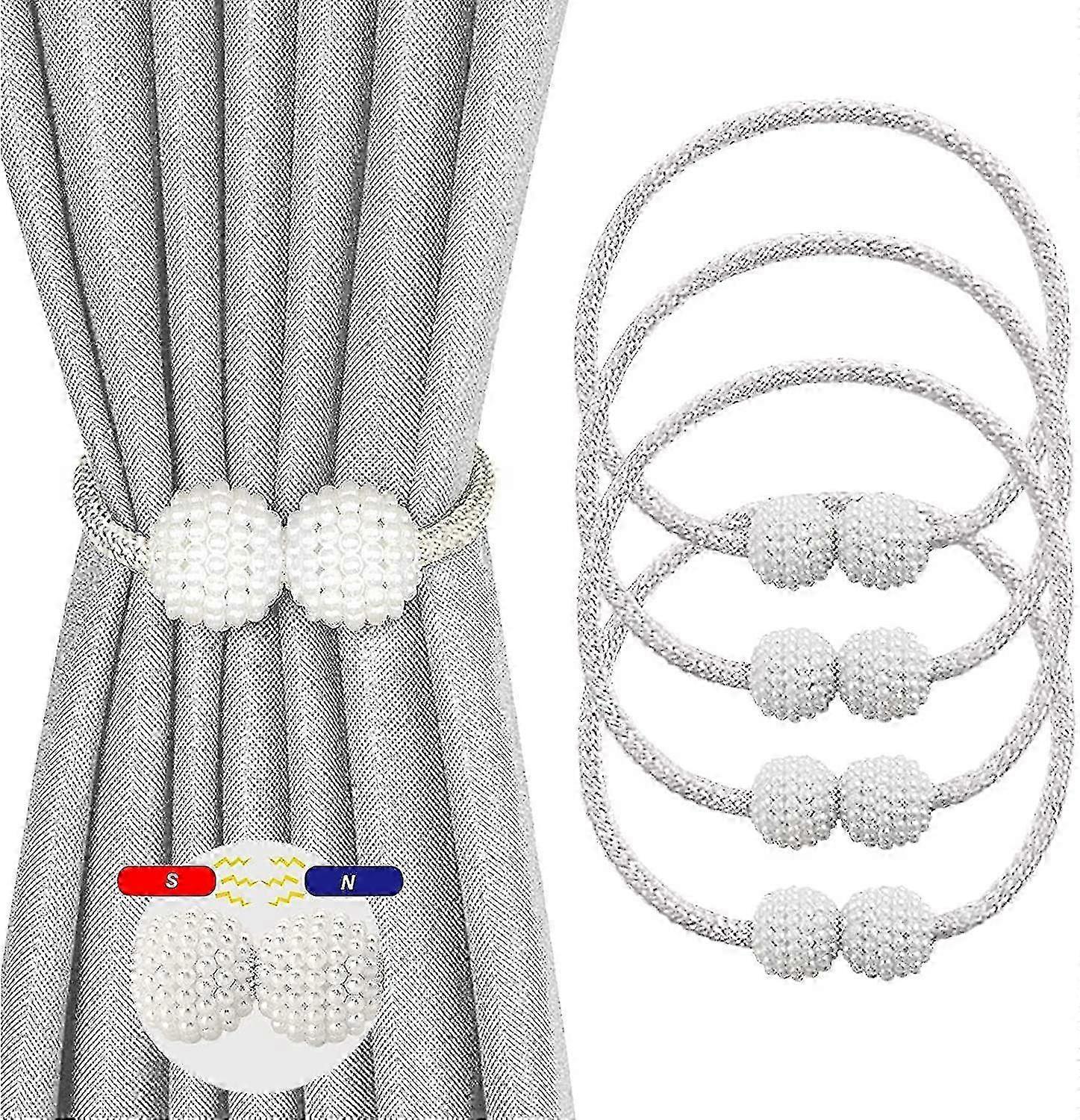 Magnetische Vorhang-Raffhalter, 2er-Pack, graue Raffhalter für Vorhänge, Heimdekoration