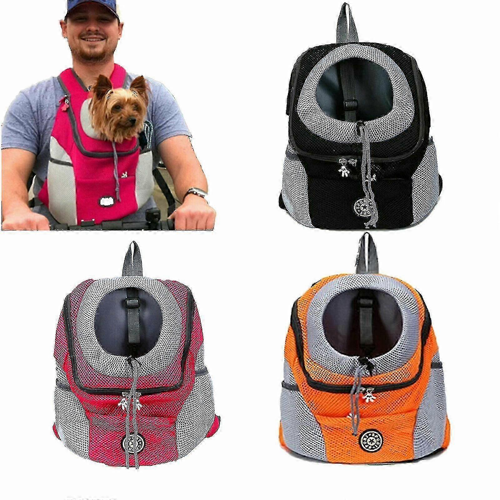 Pet carrier backpack for travel with mesh ventilation and shoulder strap
