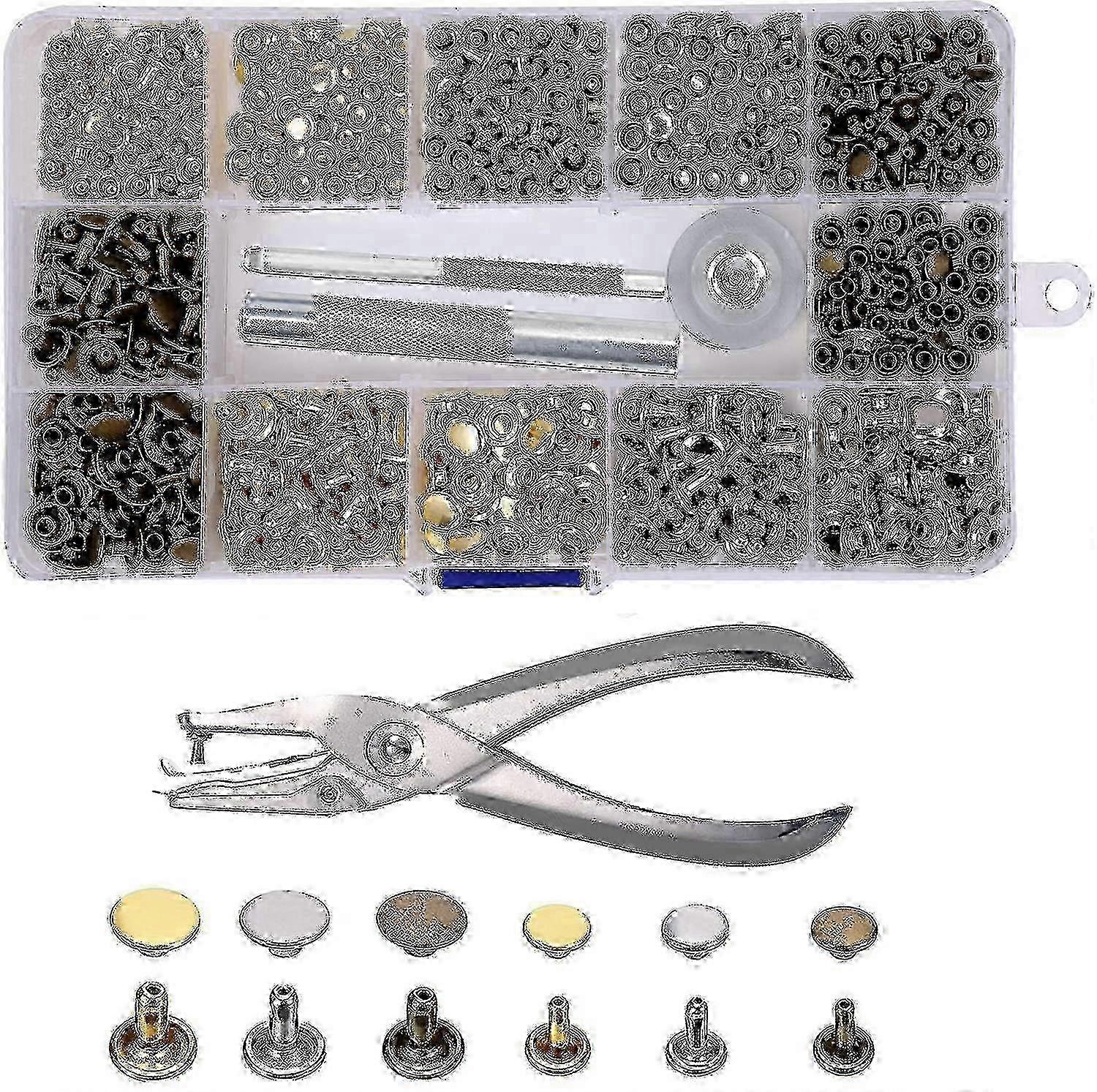 Leather Rivets 240 Set 2 Sizes Double Rivet Tubular Metal Studs, Happy Hehe Ma
