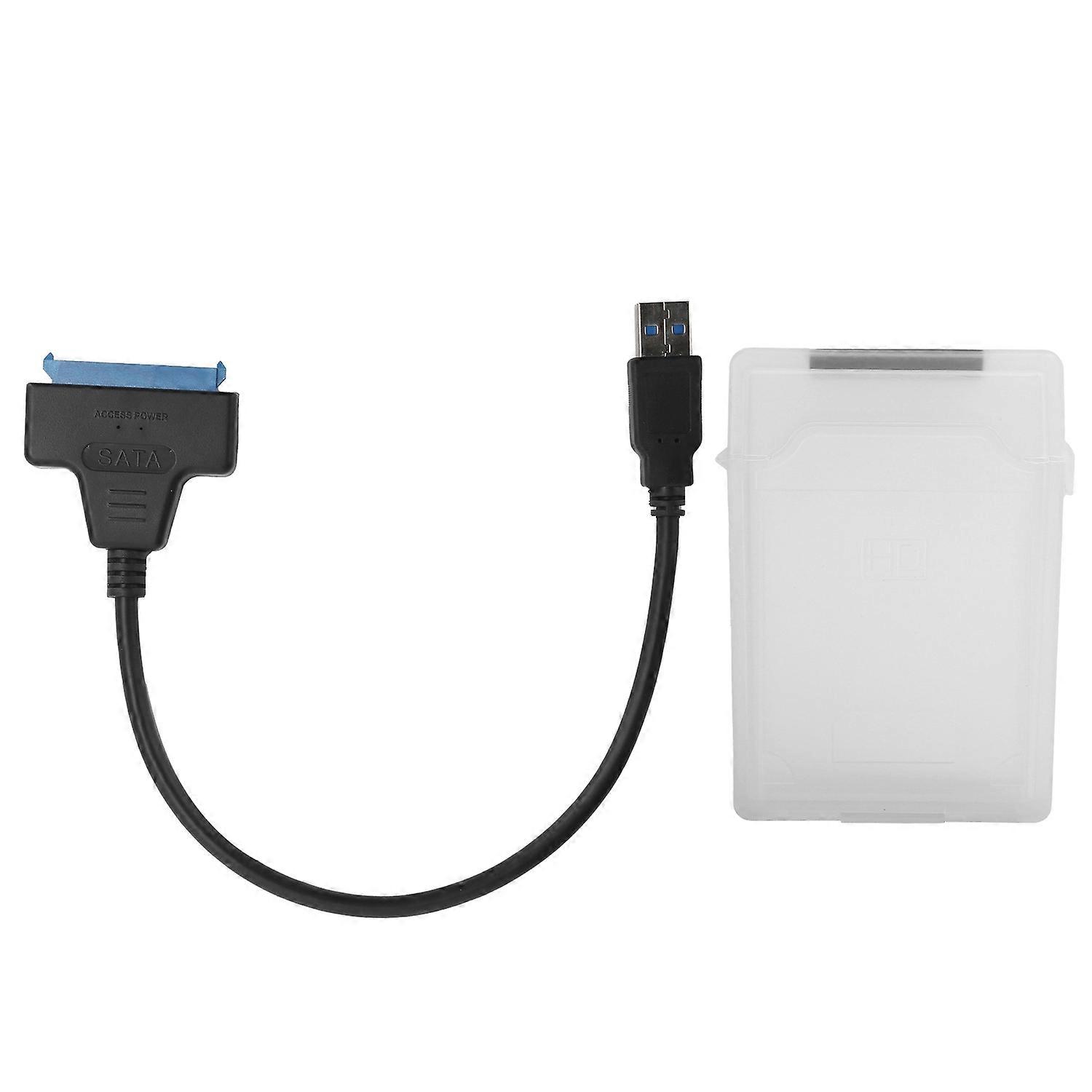 Hard Disk Adapter Cable 2.5in SATA USB3.0 HDD/SSD Conversion Cord with Protection BoxWhite