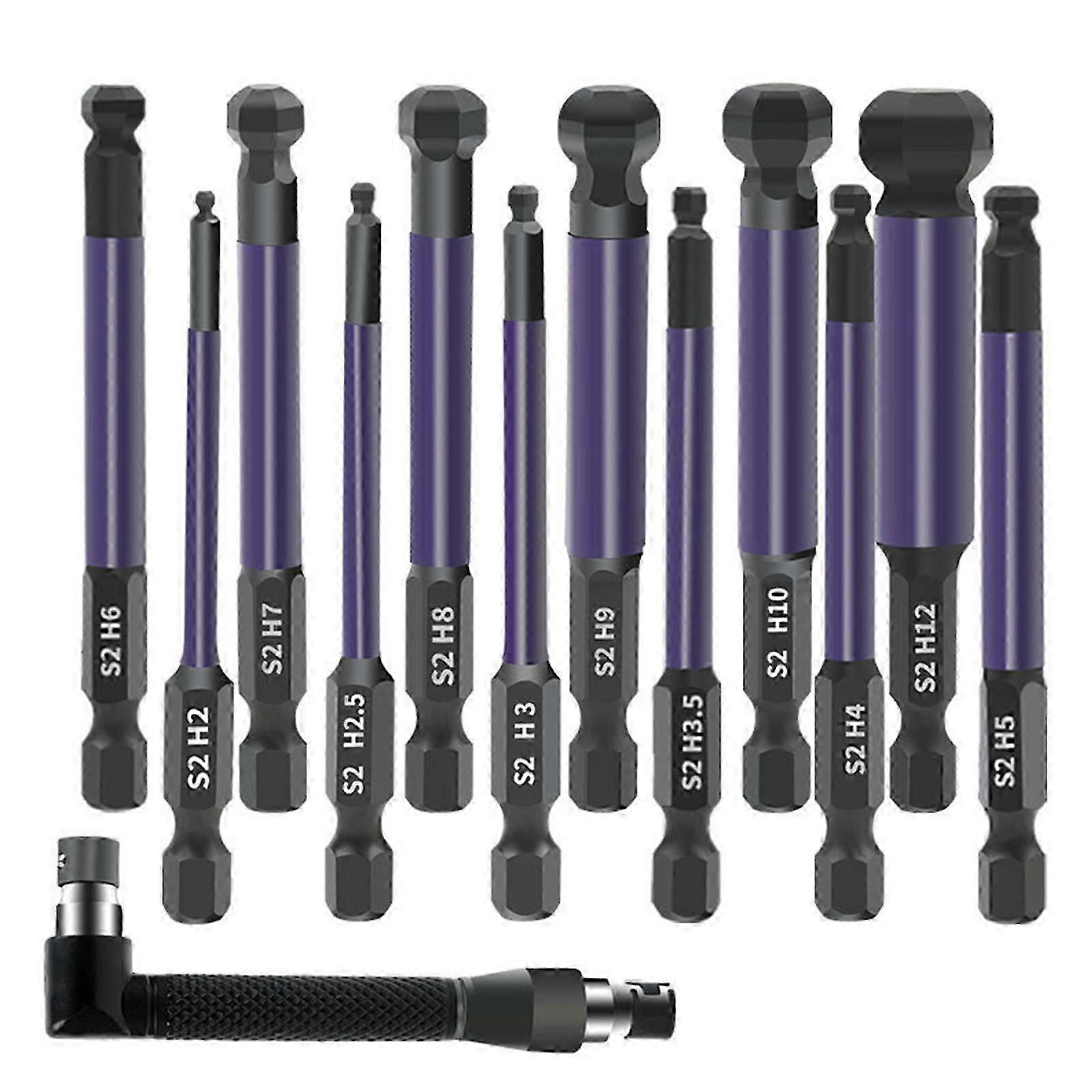 13pcs Ball Head Double Ended Screwdriver Bit 1/4Inch Double Head Socket Set for Maintenance Machine Work Cs