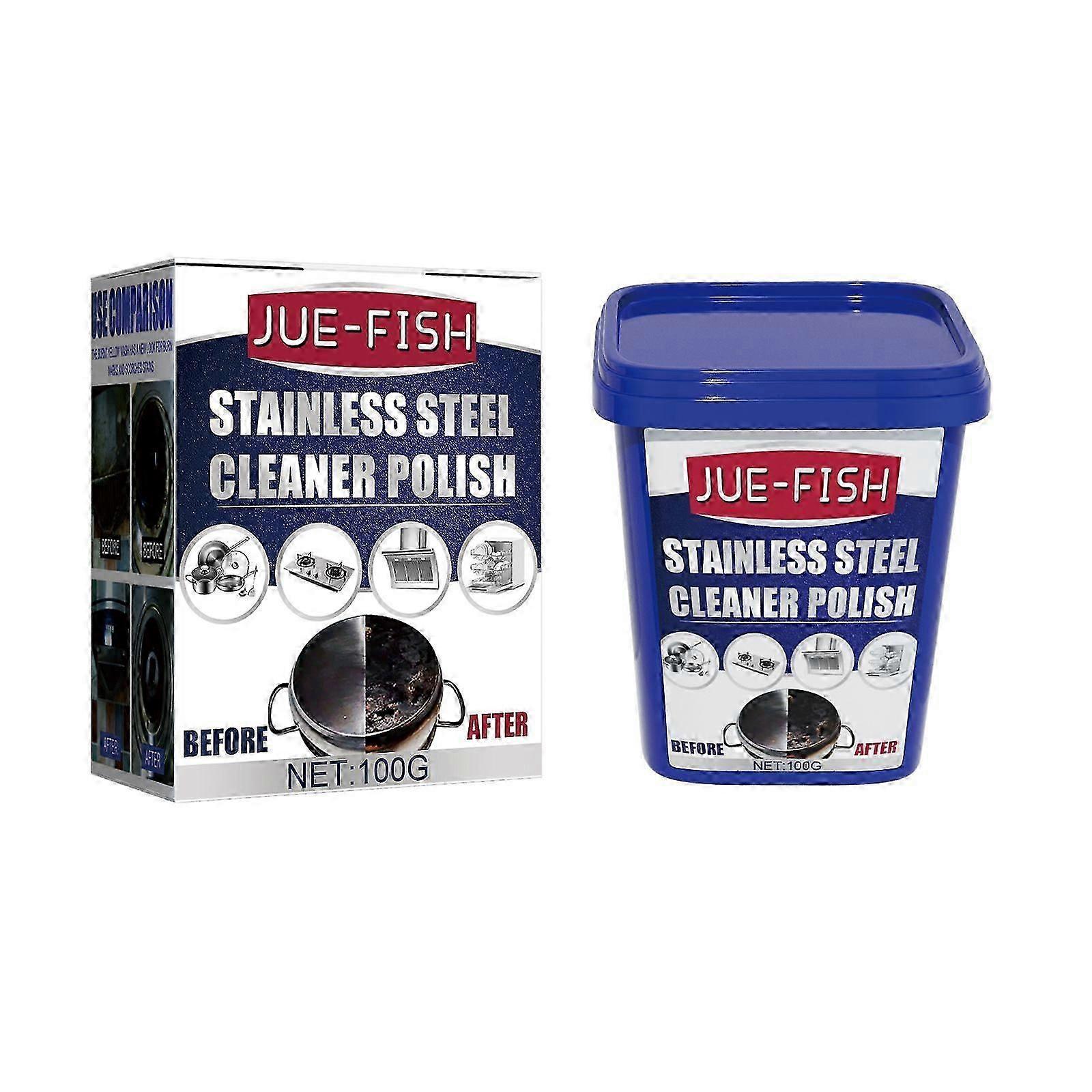 Vue-Fish Stainless Steel Cleaning Paste Is A Kitchen Stain Remover For Rust On Cookware, Black Stains On The Bottom Of Pots And Stoves