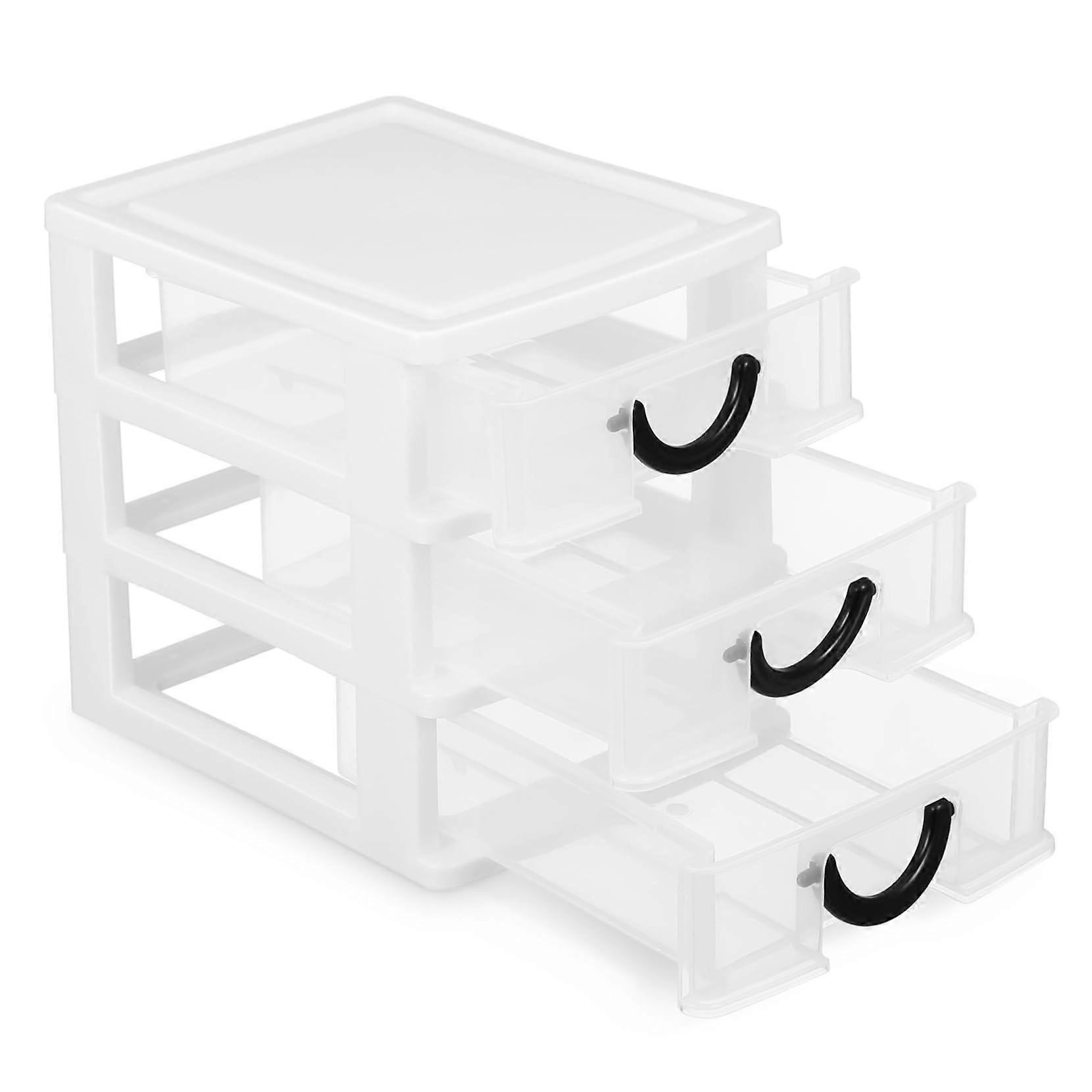 Plastic Desktop Organizer with Ergonomic Handles, Space-Saving Design for Makeup, Office Supplies, and Craft Tools