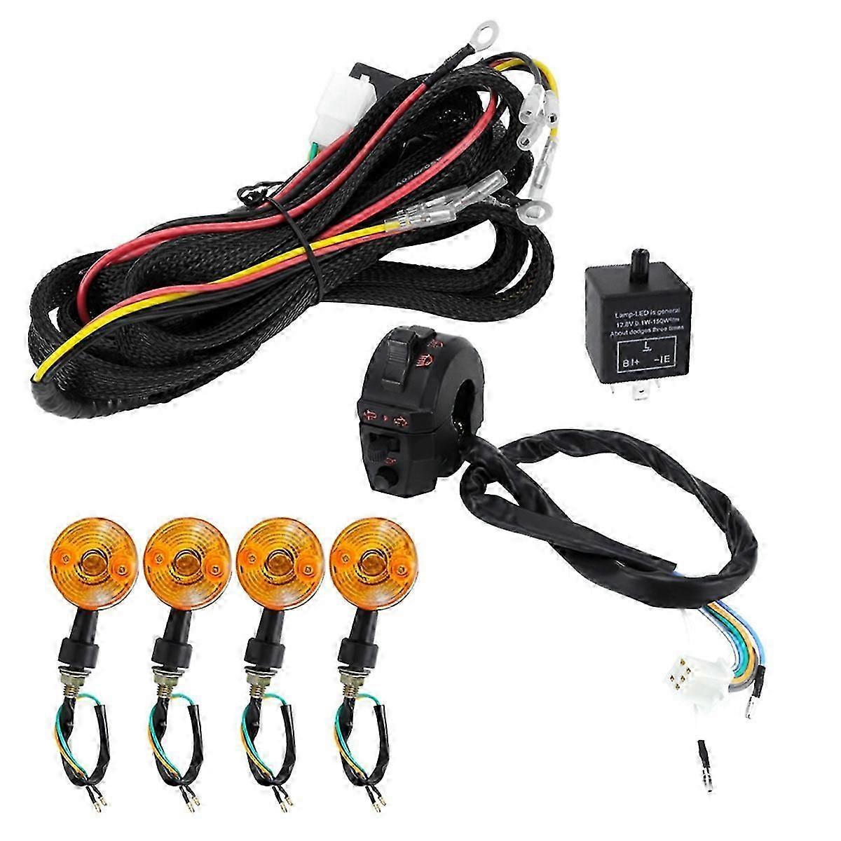 Motorcycle Turn Signals Light with Wiring Harness Kit