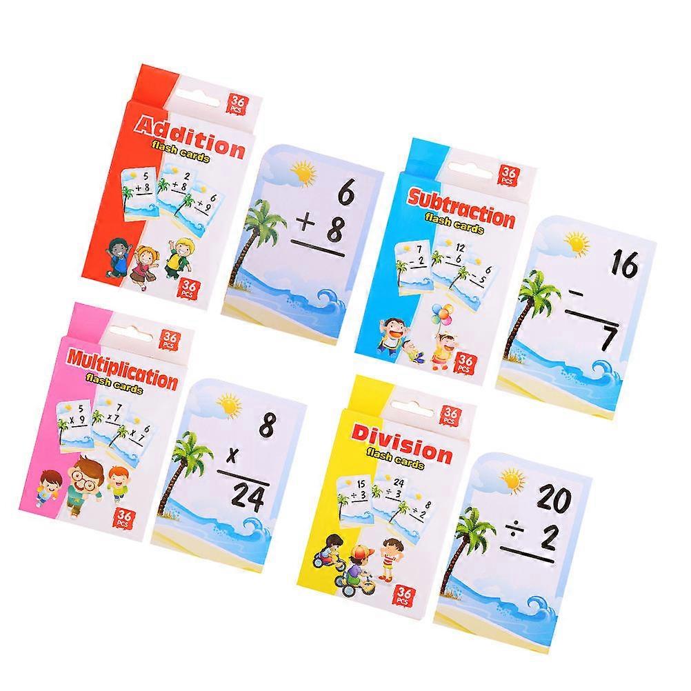Educational Arithmetic Cards for Kids 4 Boxes Early Math Multiplication Cards