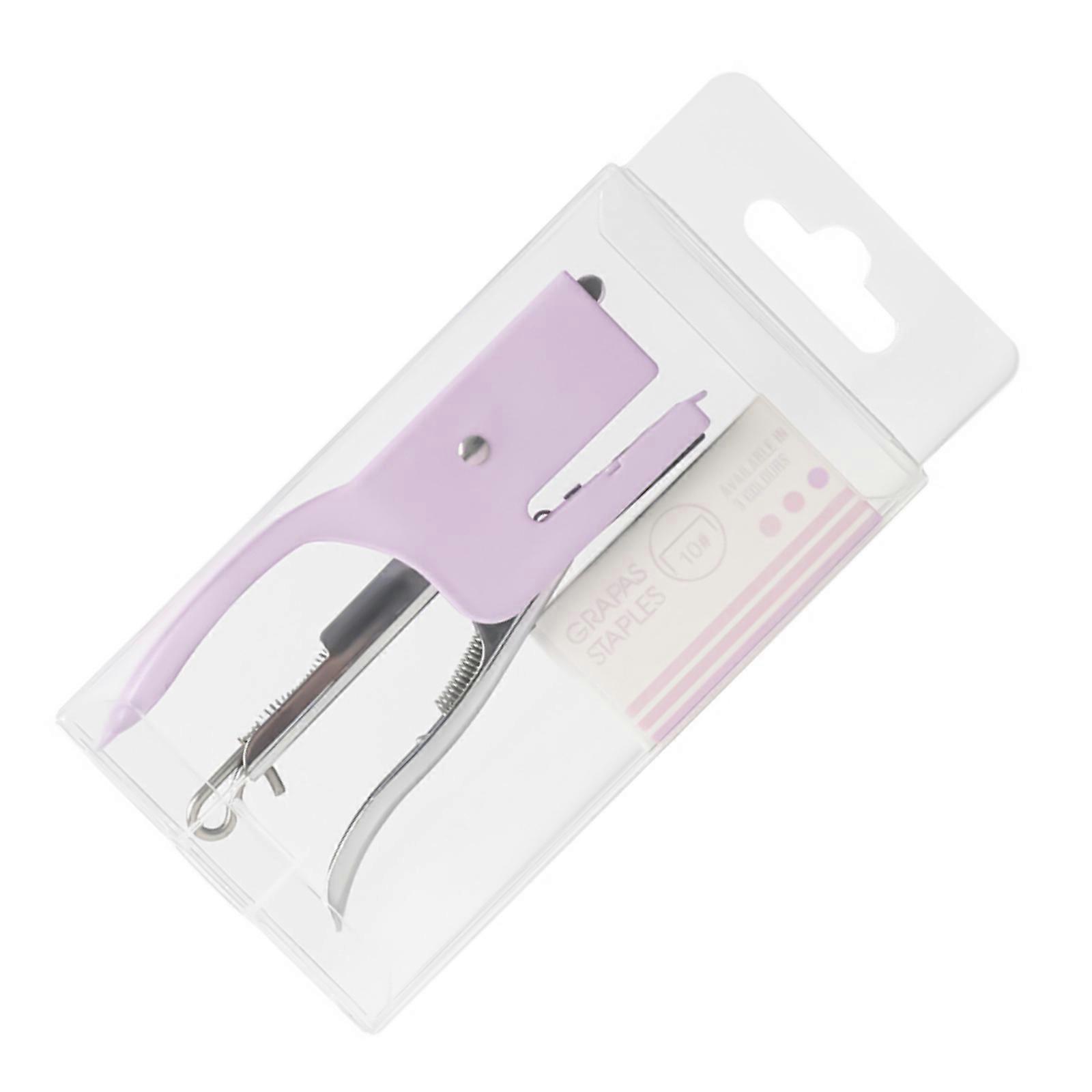 Modern Macaron Office Stapler Ergonomic Design Seamlessly Fastens Up To 20 Sheets  Purple