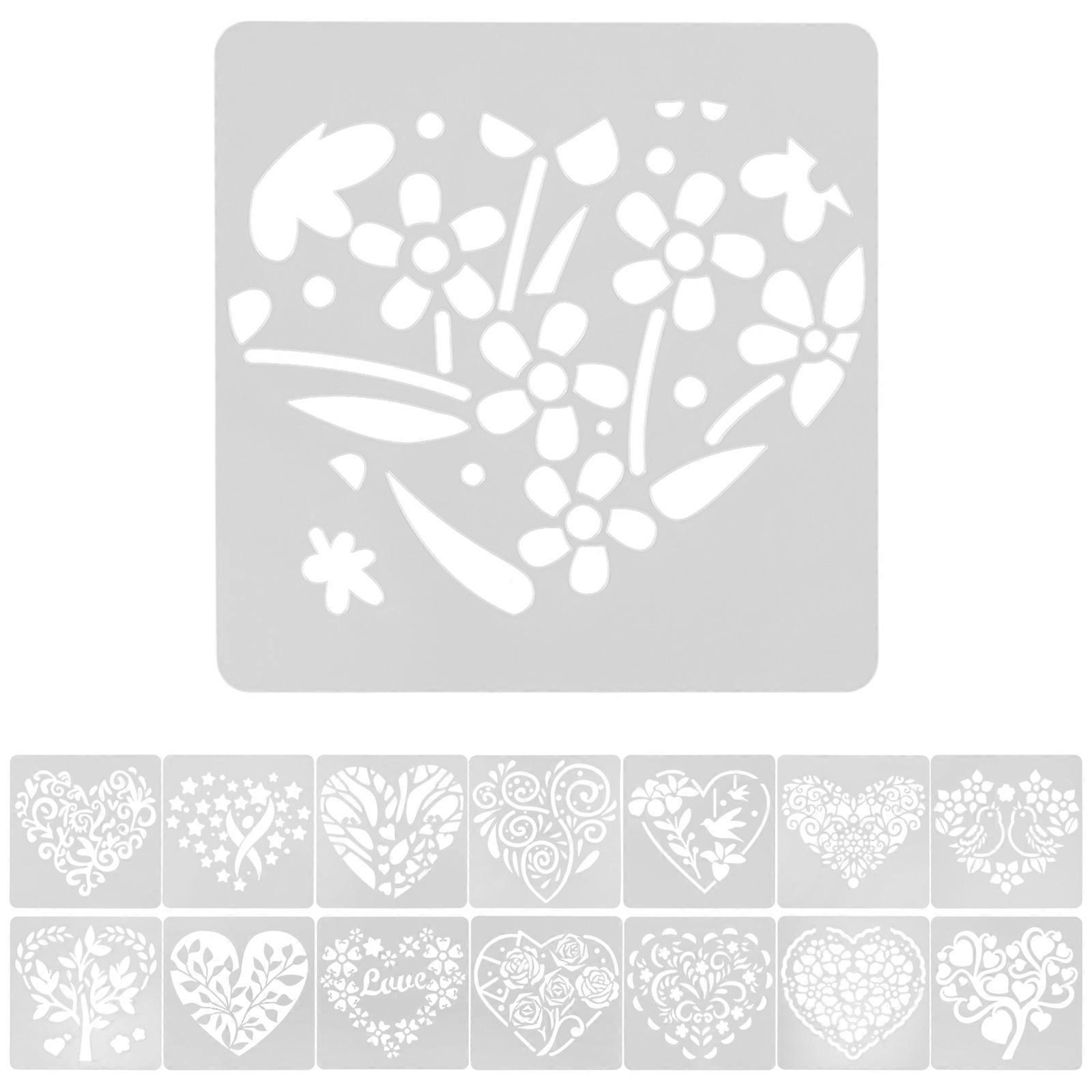 Creative Heart Drawing Templates for Painting 15 Sheets of Stencils