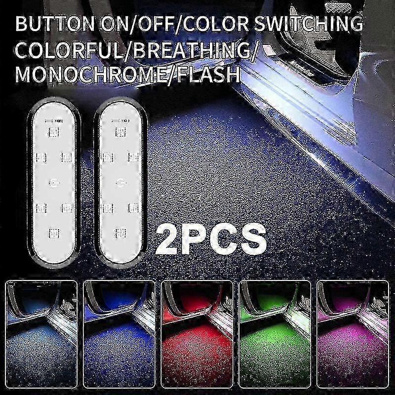 Car Door Lights LED Welcome Light Magnetic Control USB Charging Auto Open Door Safe Anti-collision Emergency Signal Lamp