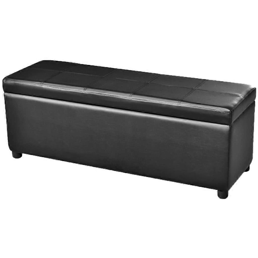 Bench with Storage Long Wood Black