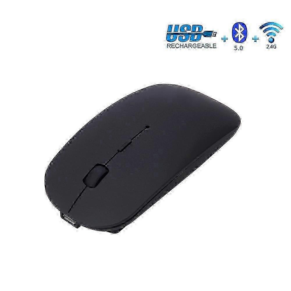 Rechargeable 2.4GHz Bluetooth wireless mouse, noiseless click dual mode, with laptop, PC, MacBook (b