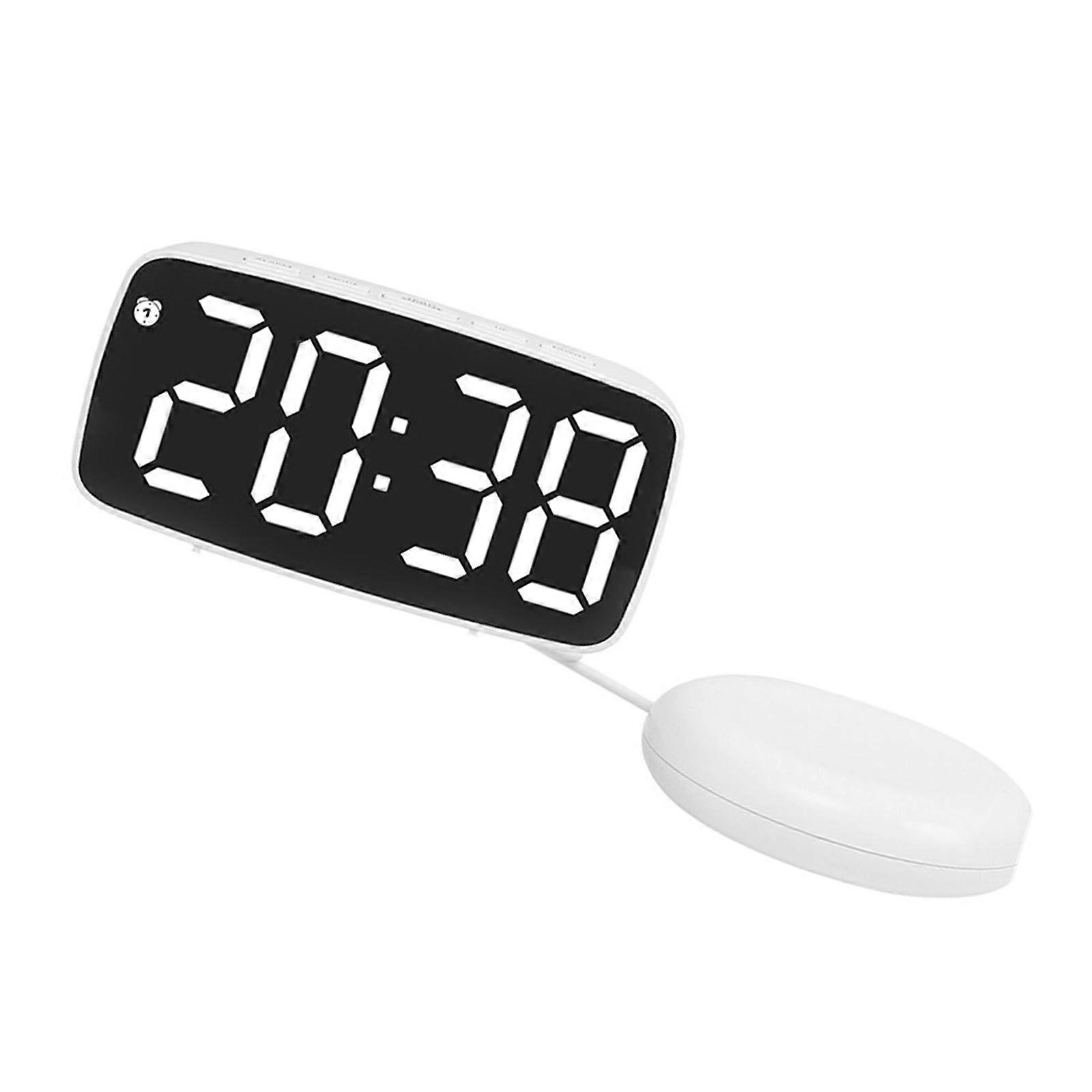 Modern Digital Alarm Clock With Temperature Display Adjustment Brightness Bedside Vibrator For Bedroom Home Office  06