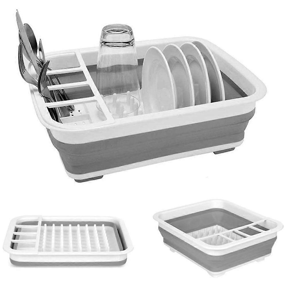 1 Collapsible Dish Drying Rack Drainer Dinnerware Holder Sink Organizer Kitchen
