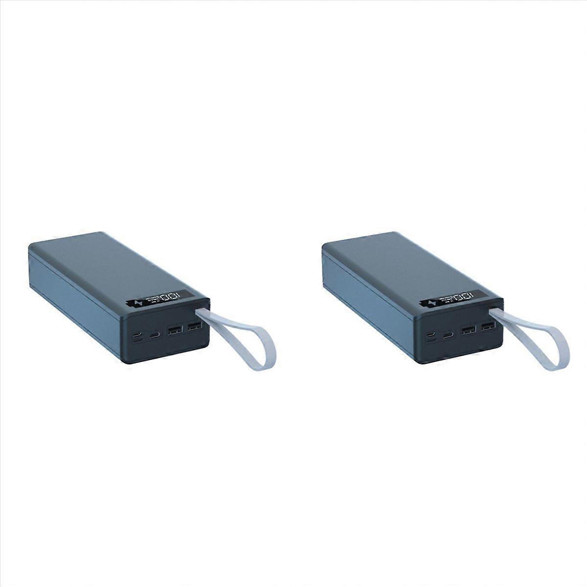 2X Power Bank Box Battery Charging Box Without Battery Detachable LCD Display 16X18650 Battery Case,