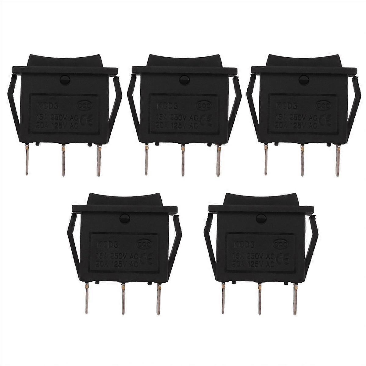 5X AC15A/250V 20A/125V 3 Pin SPDT ON-OFF-ON 3 Position Snap Rocker Switch