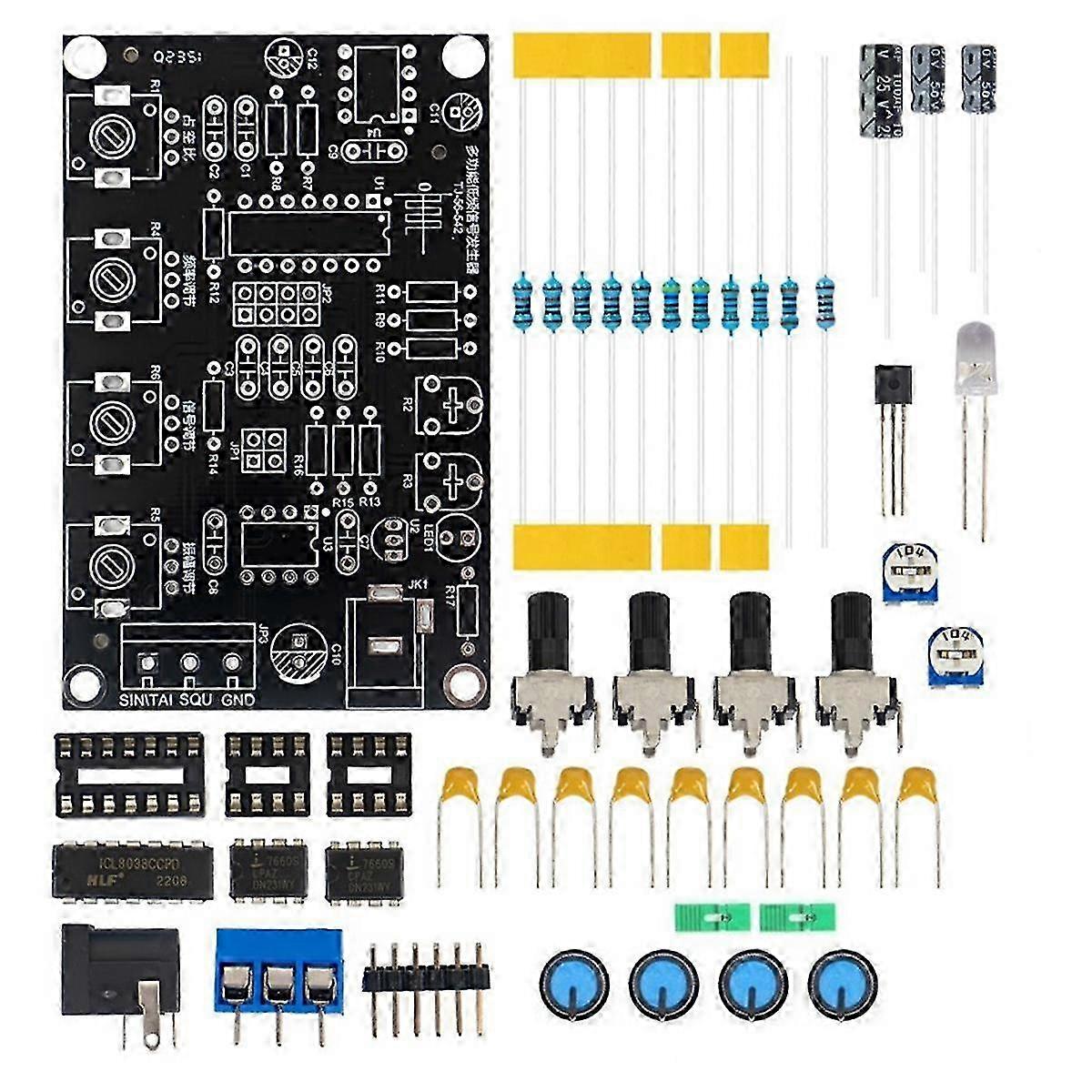 ICL8038 Function Signal Generator Module Sine Square Triangle Signal Generators DIY Welding Practice Kit Without Case
